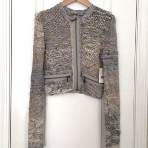 Free People Cropped Zip Cardigan